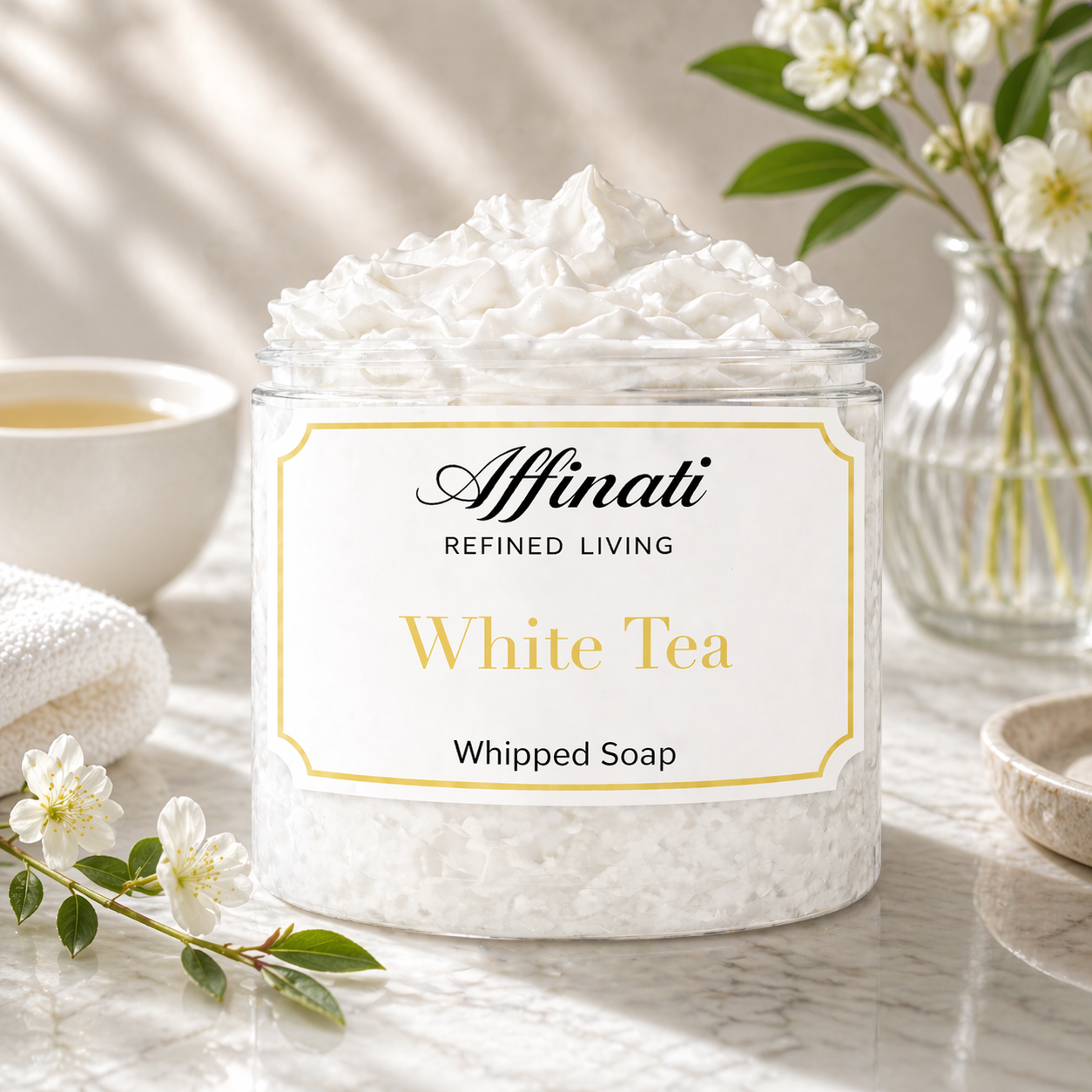 White Tea Whipped Soap - 20 oz - Affinati