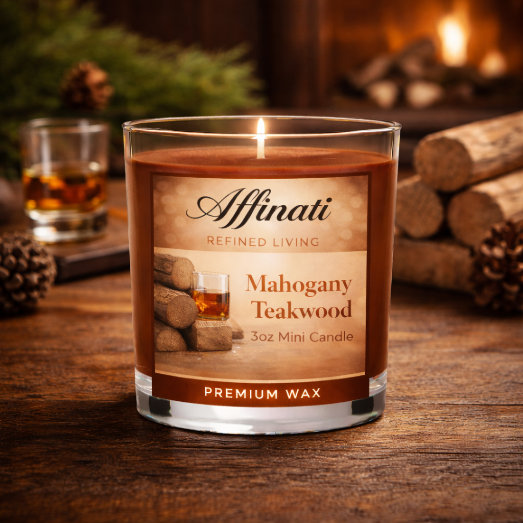 Mahogany Teakwood Mini Candle - Affinati