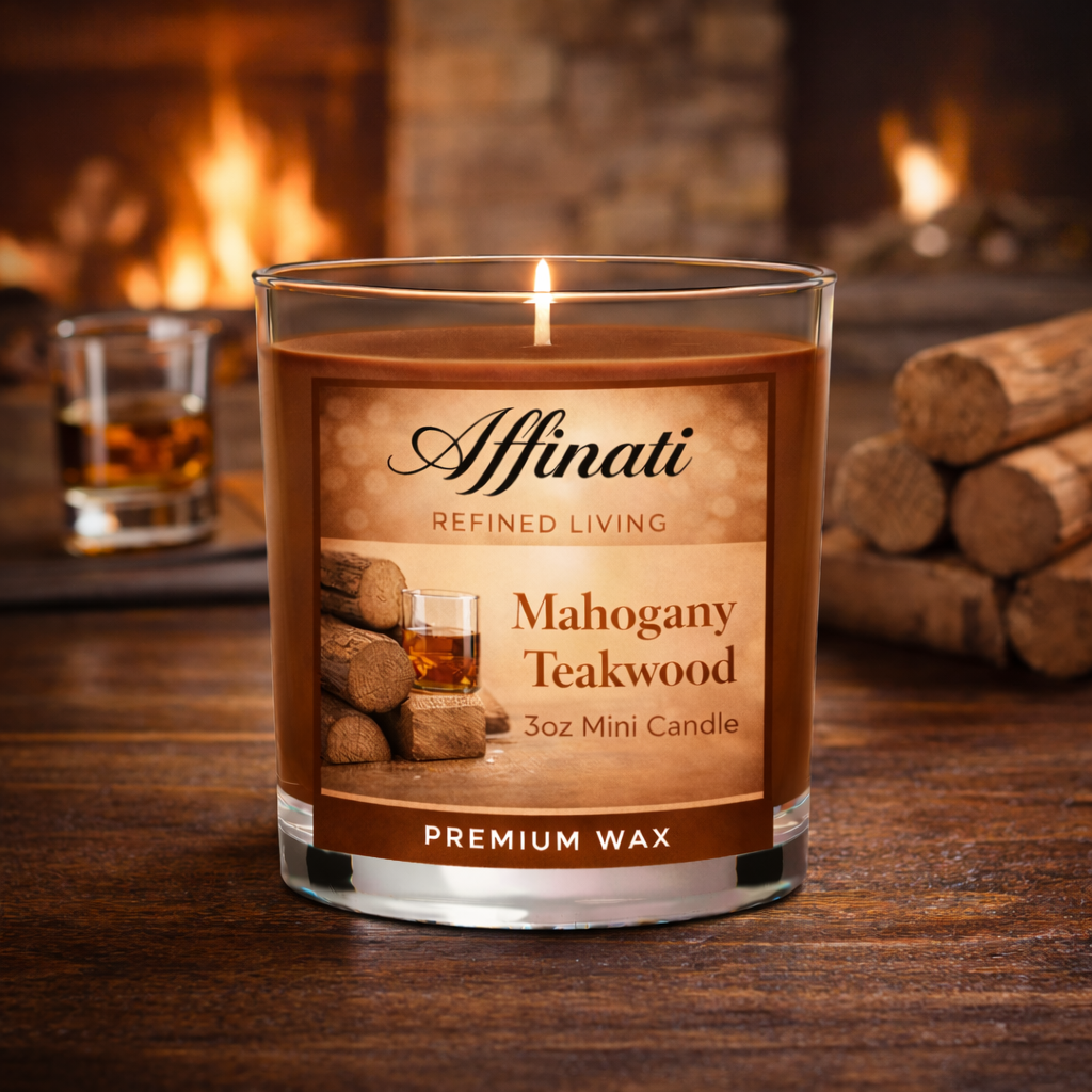 Mahogany Teakwood Mini Candle - Affinati