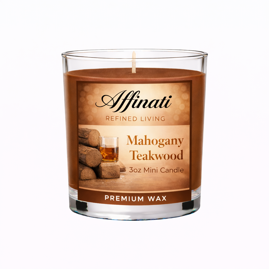 Mahogany Teakwood Mini Candle - Affinati