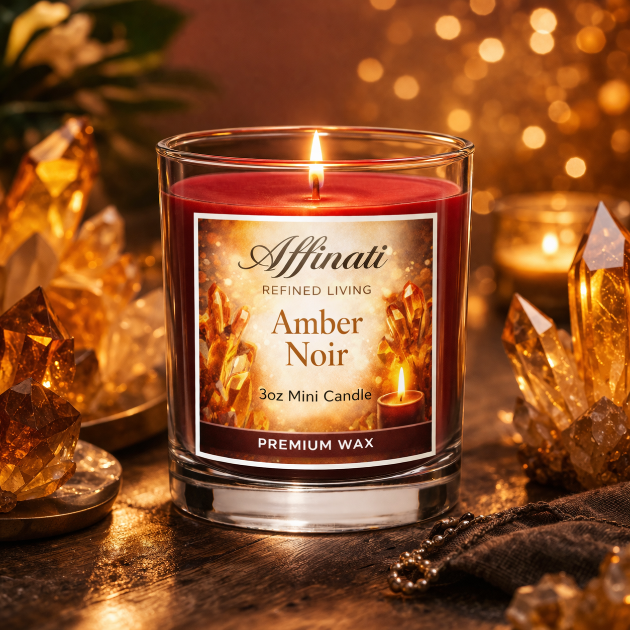 Amber Noir Mini Candle - Affinati