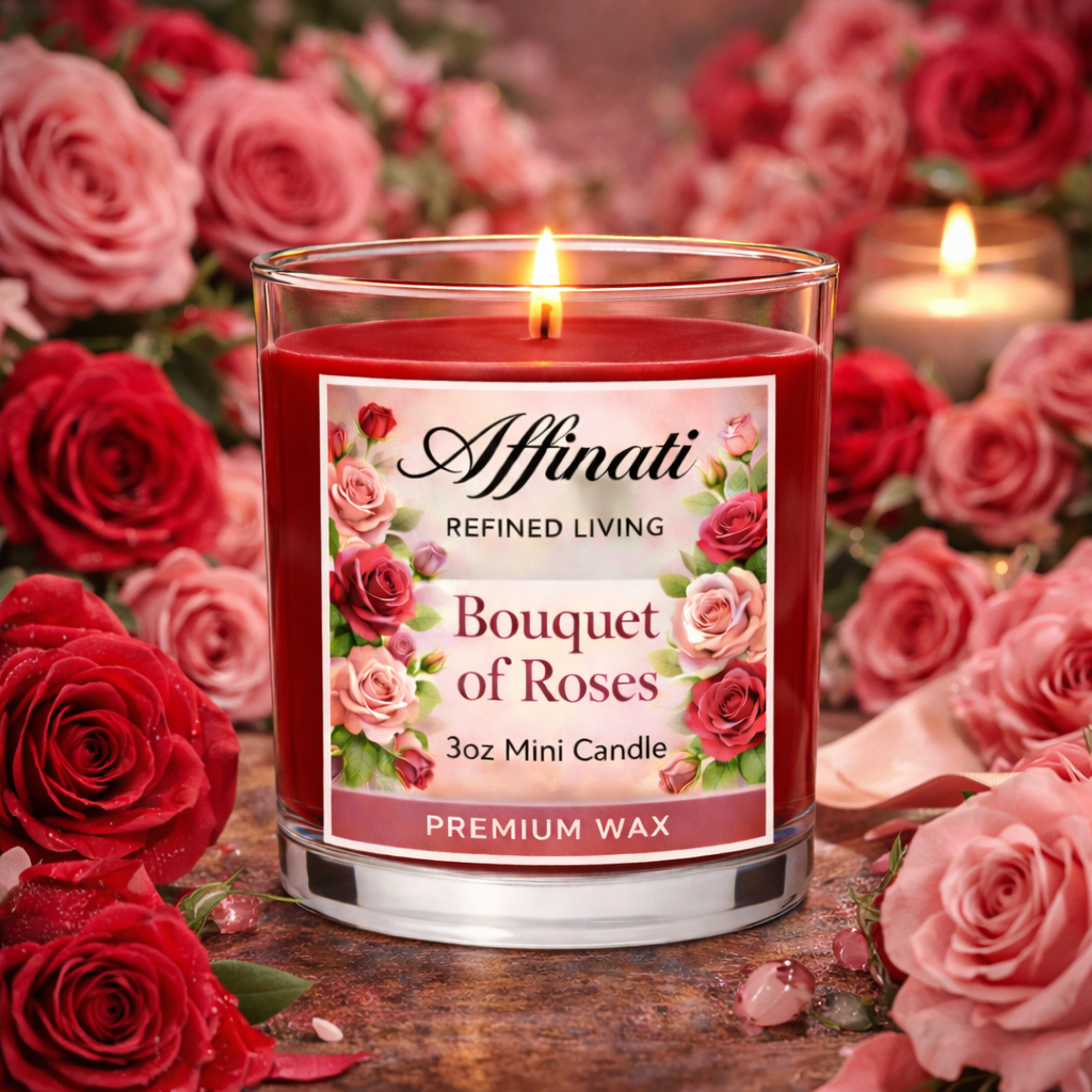 Bouquet of Roses Mini Candle - Affinati