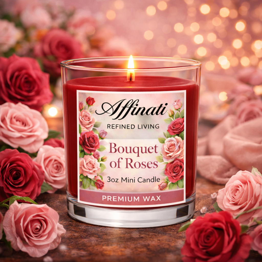 Bouquet of Roses Mini Candle - Affinati