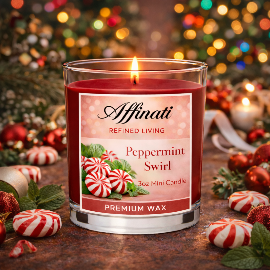 Peppermint Swirl Mini Candle - Affinati