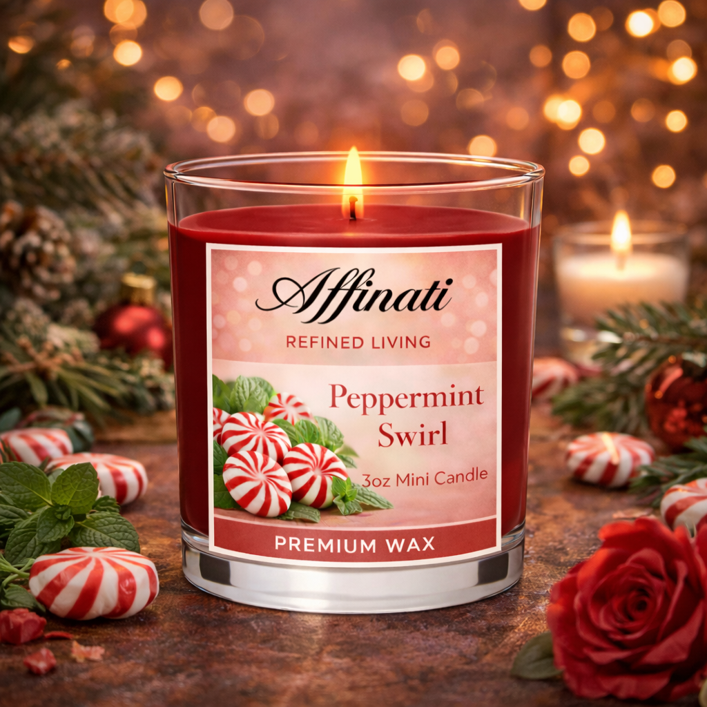 Peppermint Swirl Mini Candle - Affinati