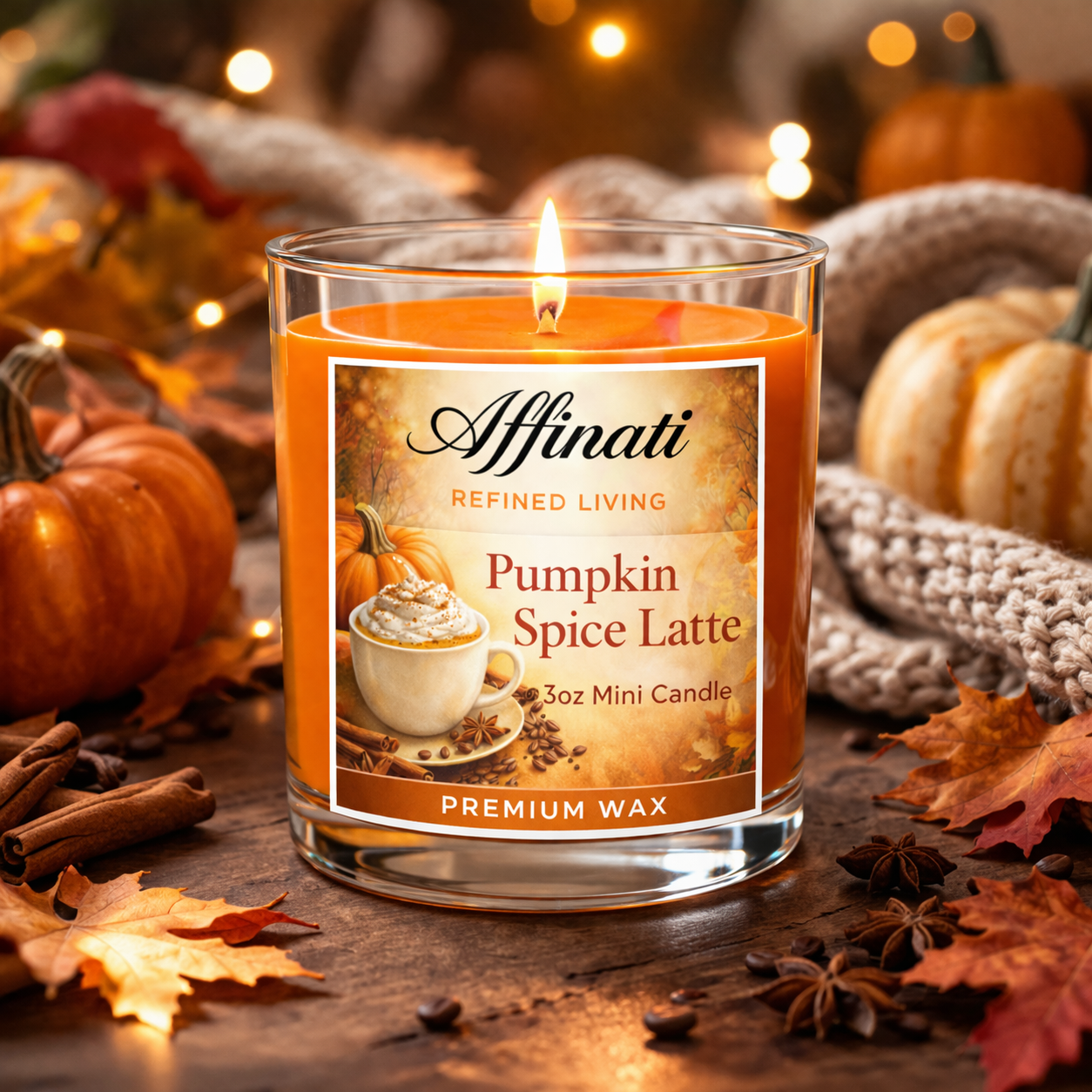 Pumpkin Spice Latte Mini Candle - Affinati