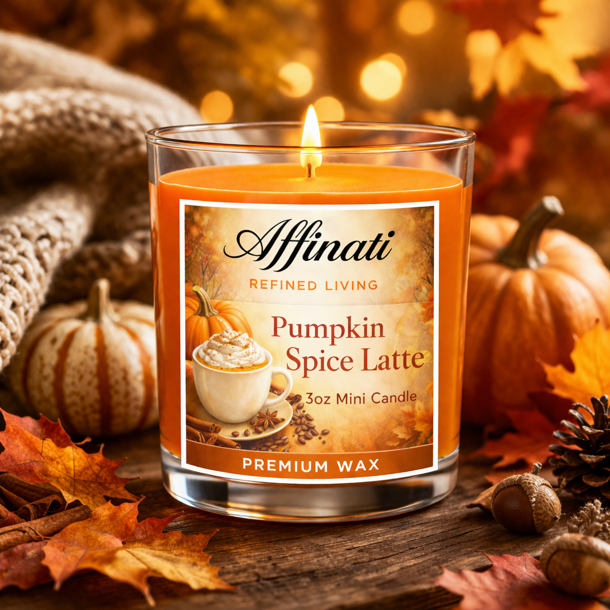 Pumpkin Spice Latte Mini Candle - Affinati