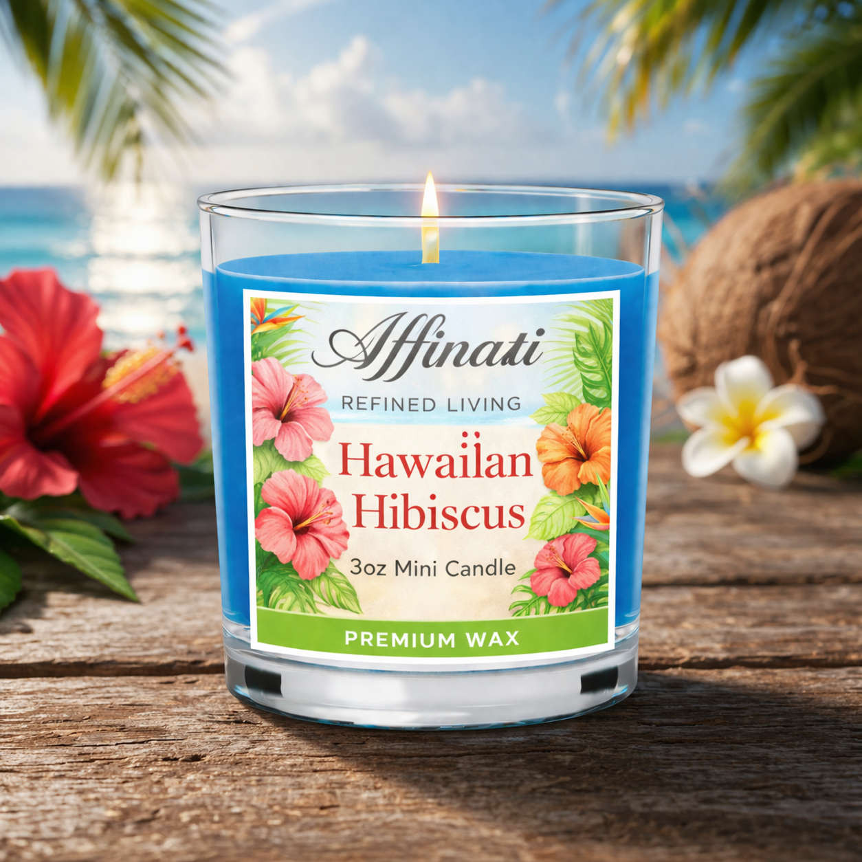 Hawaiian Hibiscus Mini Candle - Affinati