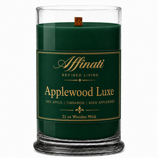 Bougie à mèche en bois Applewood Luxe – Mélange de soja de luxe 21 oz | Affinati