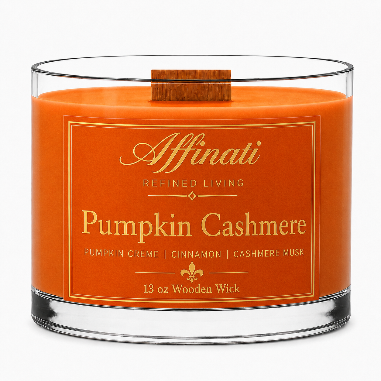 Pumpkin Cashmere Wooden Wick Candle – Luxury 13 oz Soy Blend | Affinati