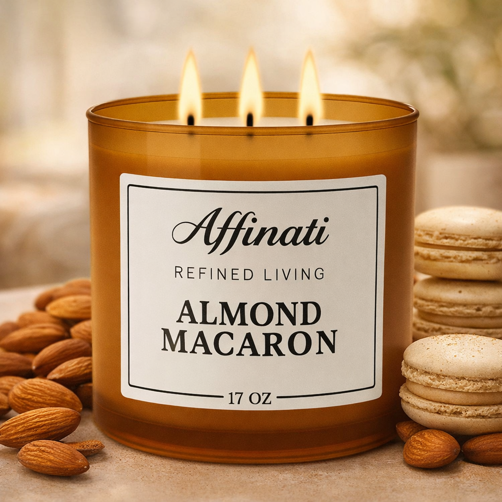 3-Wick Almond Macaron Candle - Affinati
