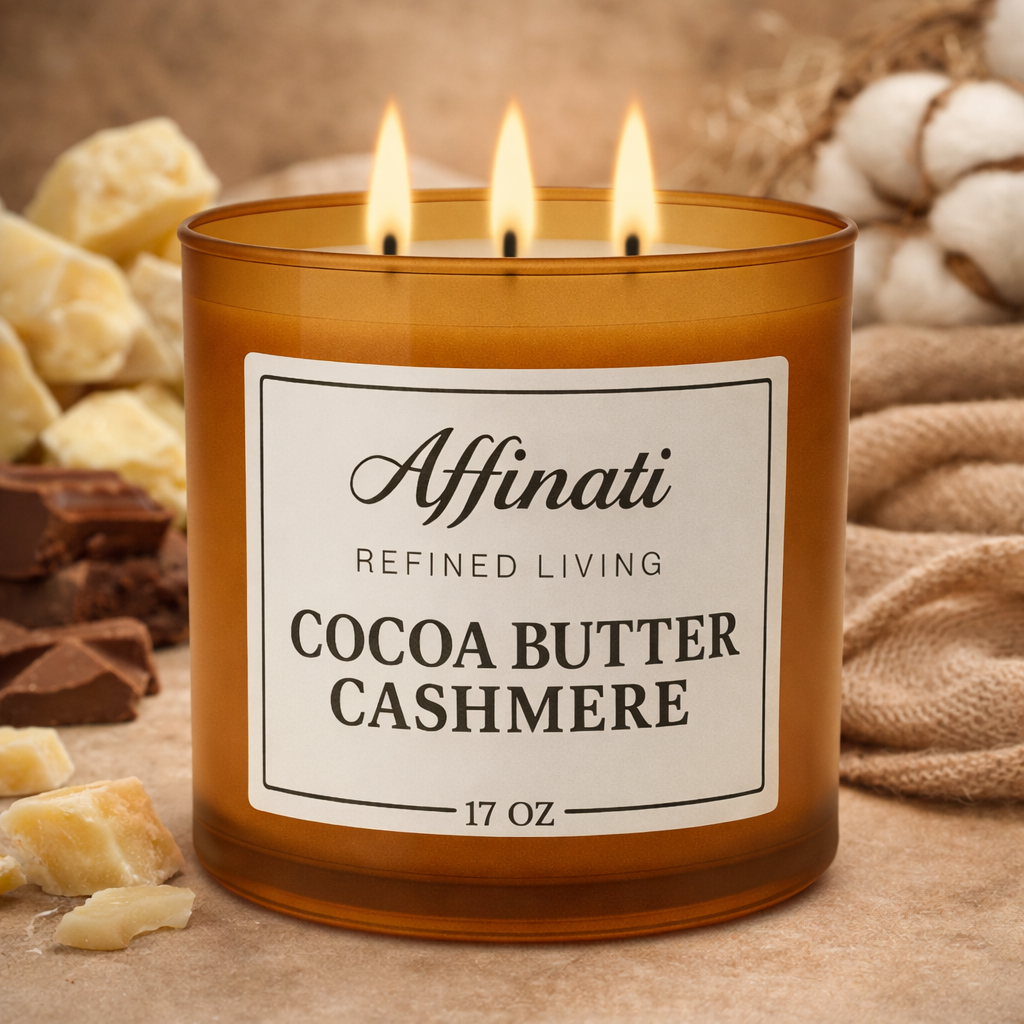 3-विक कोकोआ बटर कश्मीरी मोमबत्ती