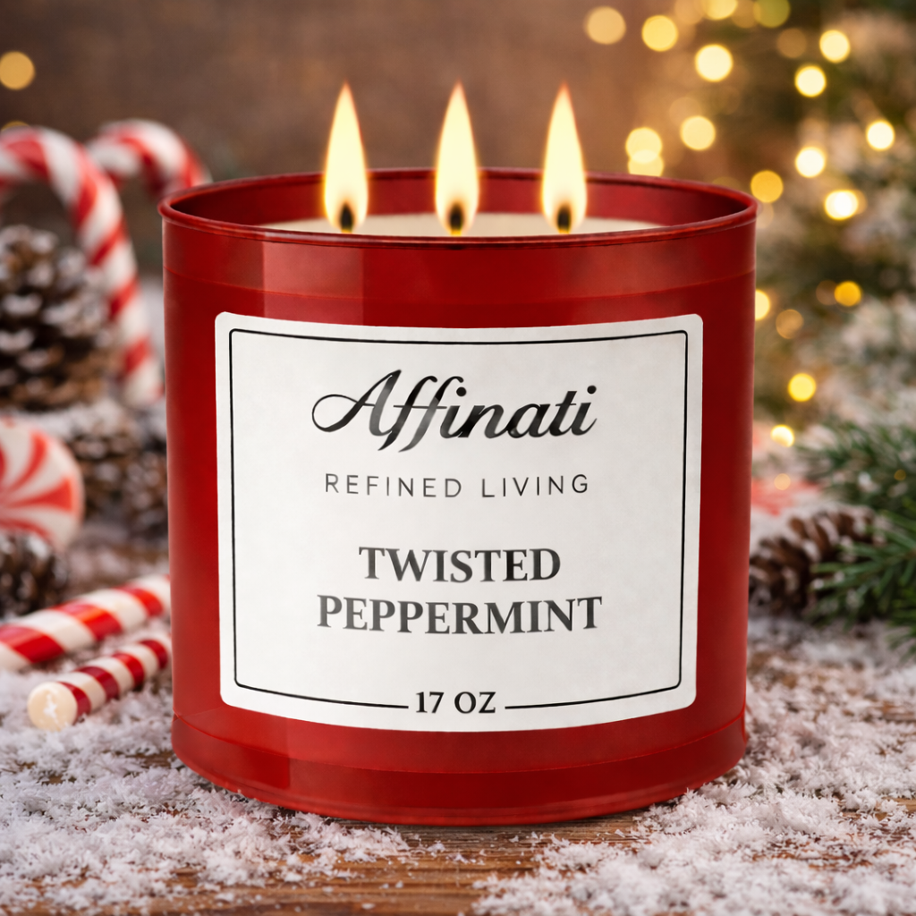3-Wick Twisted Peppermint Candle