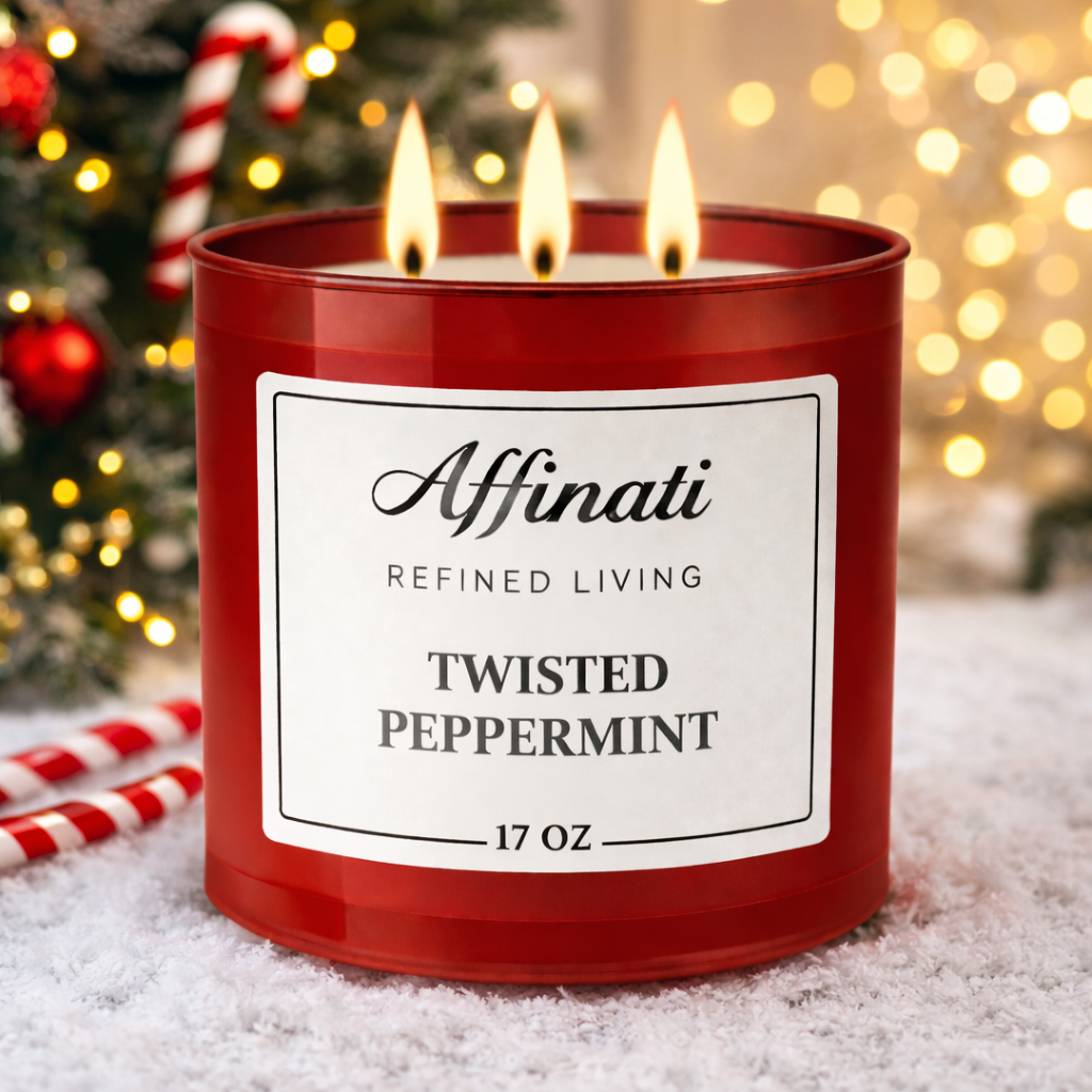 3-Wick Twisted Peppermint Candle
