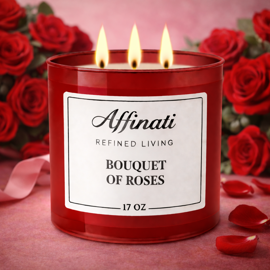 三芯玫瑰花束蜡烛