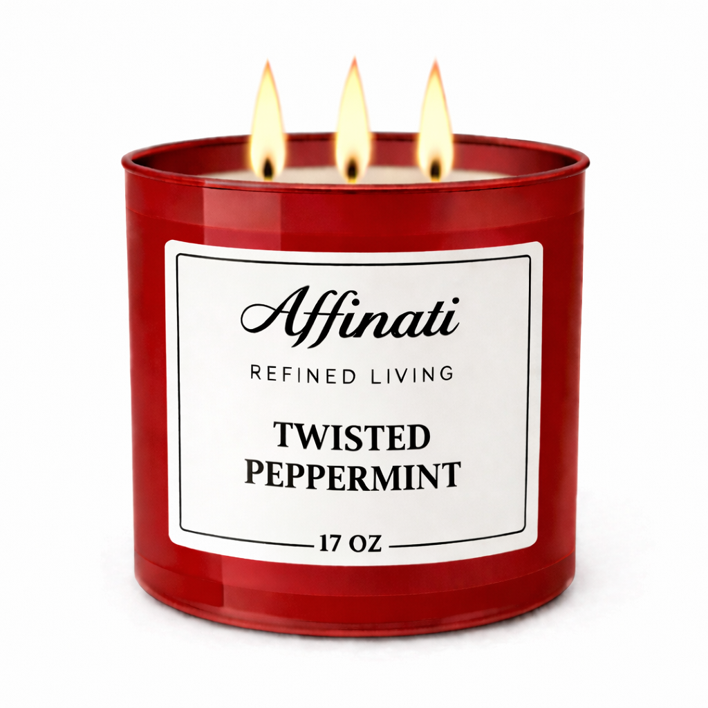3-Wick Twisted Peppermint Candle