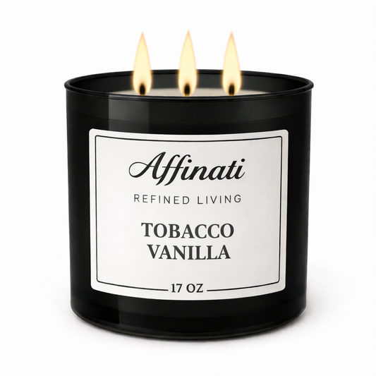 3 Fitilli Tütün Vanilya Mum