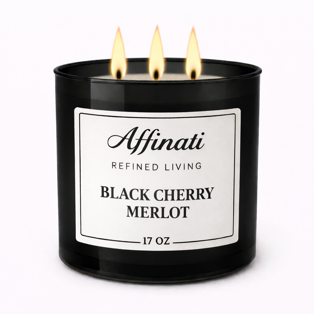 شمعة ميرلو كرز أسود بثلاث فتائل