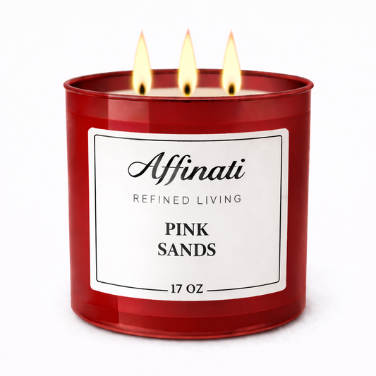 3 Fitilli Pembe Kumlar Mum