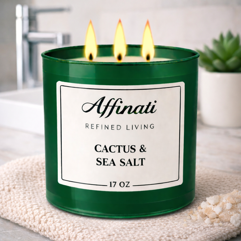 3-Docht Kaktus- & Meersalzkerze – Affinati