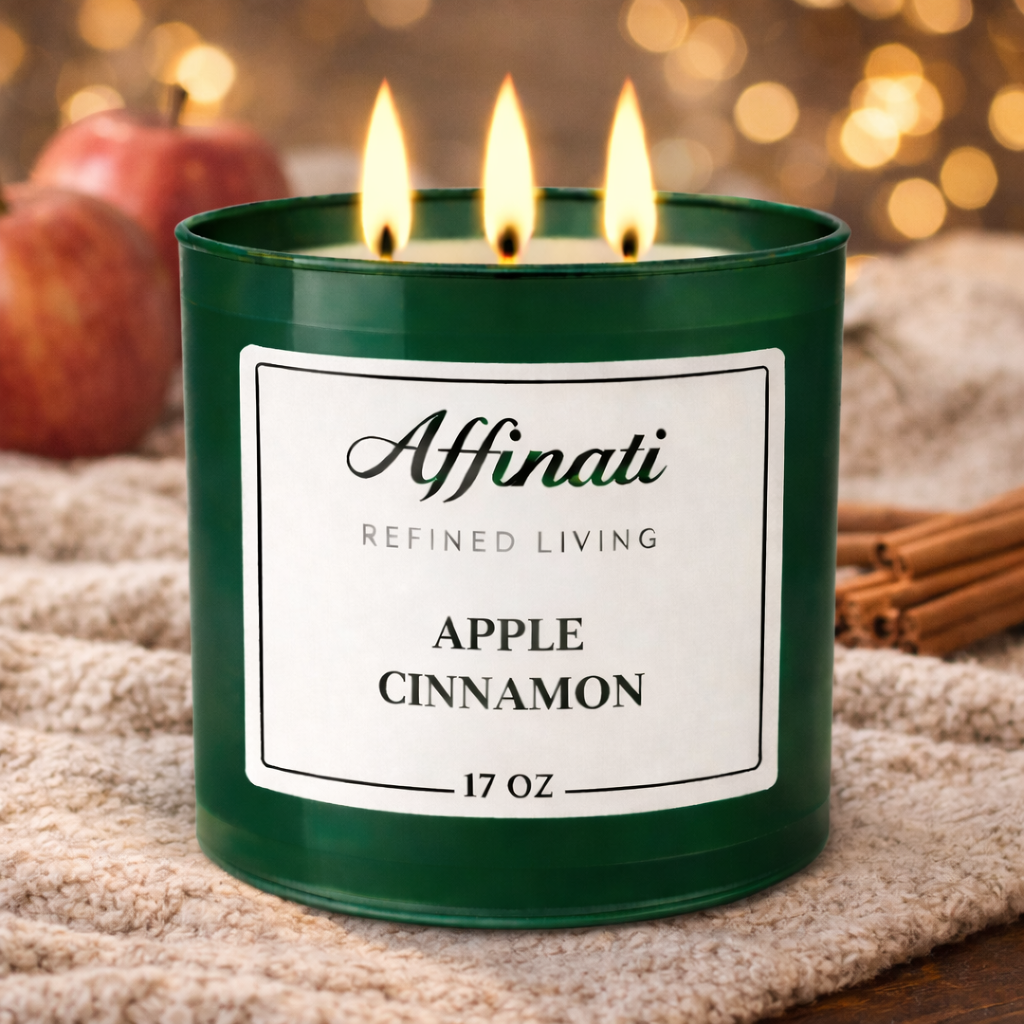 Bougie à 3 mèches pomme-cannelle
