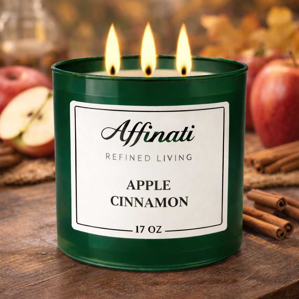Bougie à 3 mèches pomme-cannelle