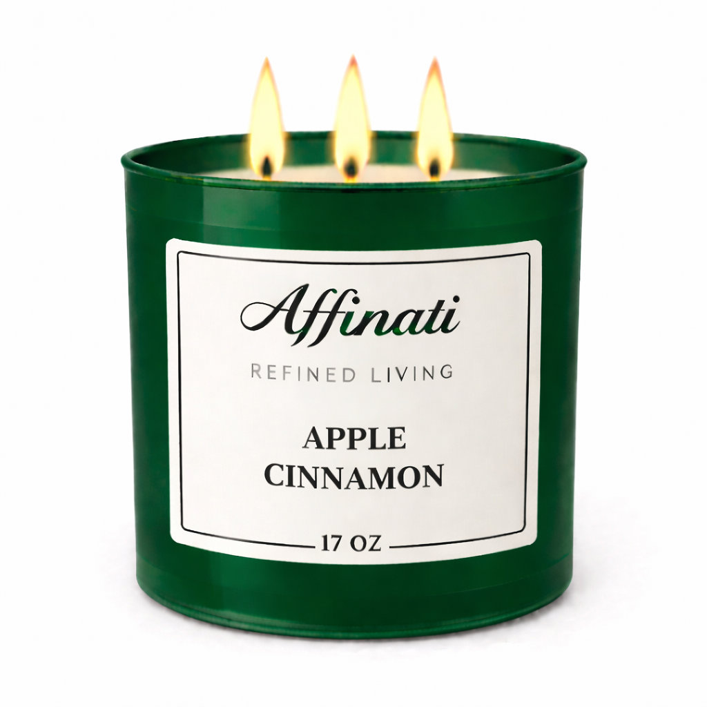 Bougie à 3 mèches pomme-cannelle