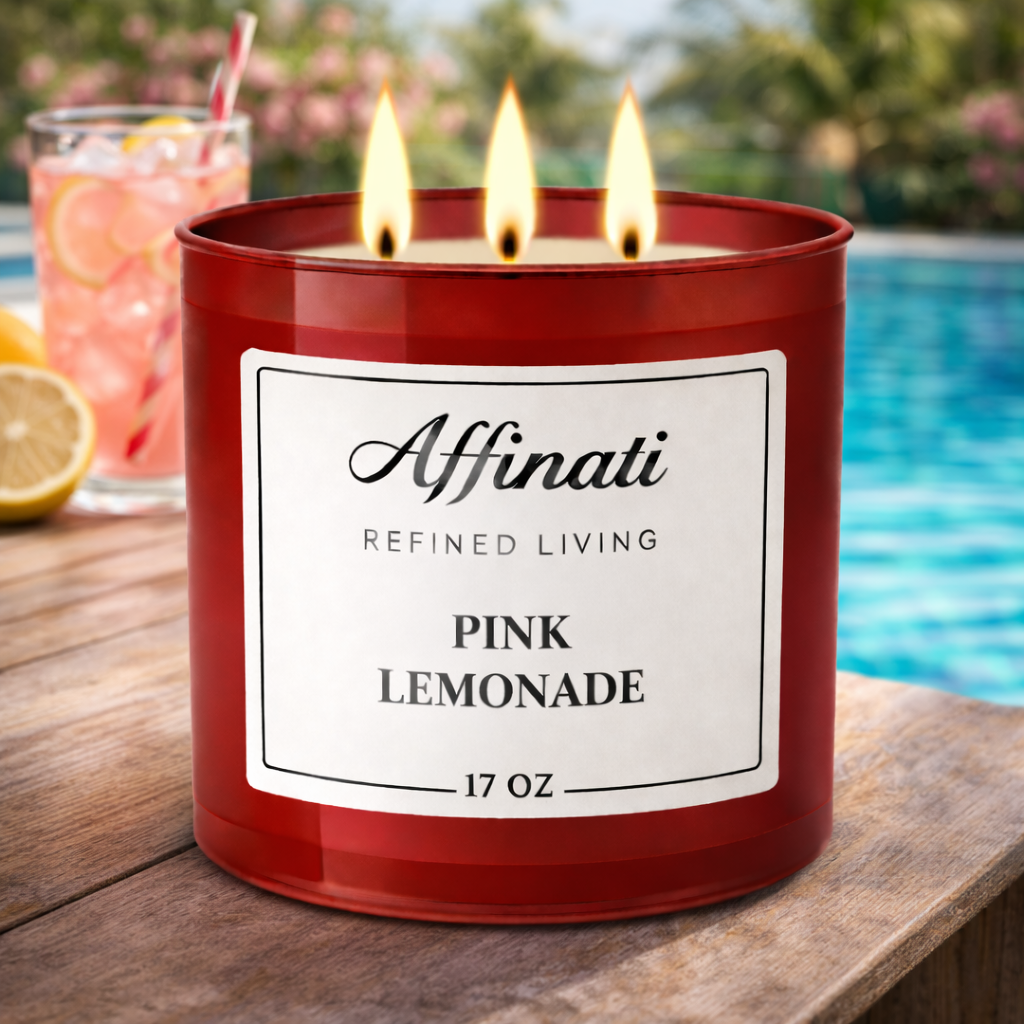 三芯粉红柠檬水蜡烛