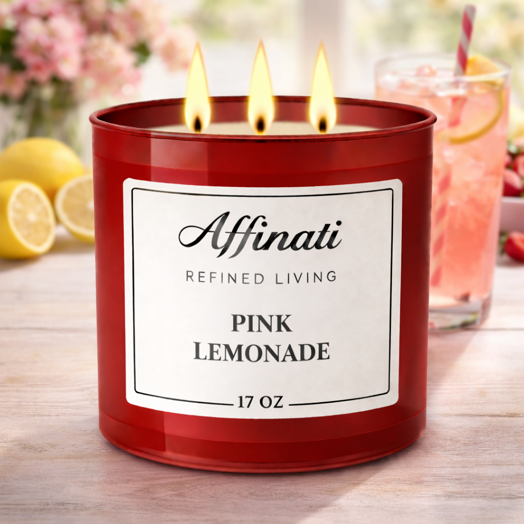 三芯粉红柠檬水蜡烛