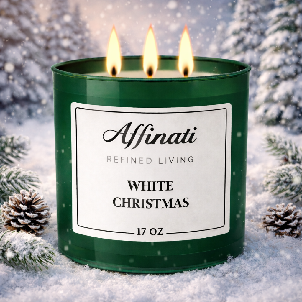 Lumânare Albă de Crăciun cu 3 Fitile