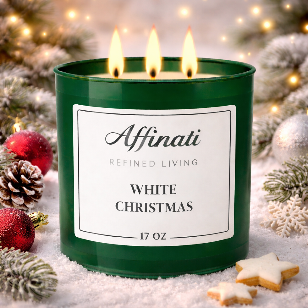 Lumânare Albă de Crăciun cu 3 Fitile