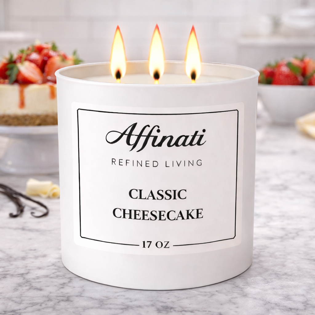 Vela clásica de tarta de queso de 3 mechas