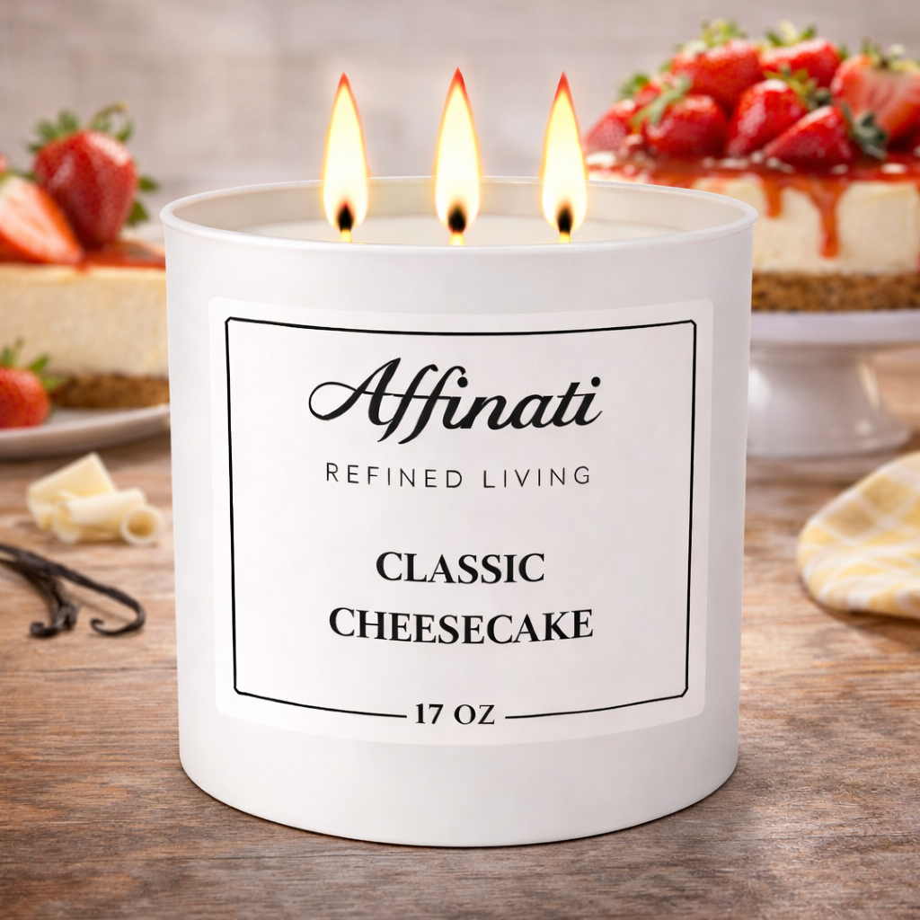 Vela clásica de tarta de queso de 3 mechas