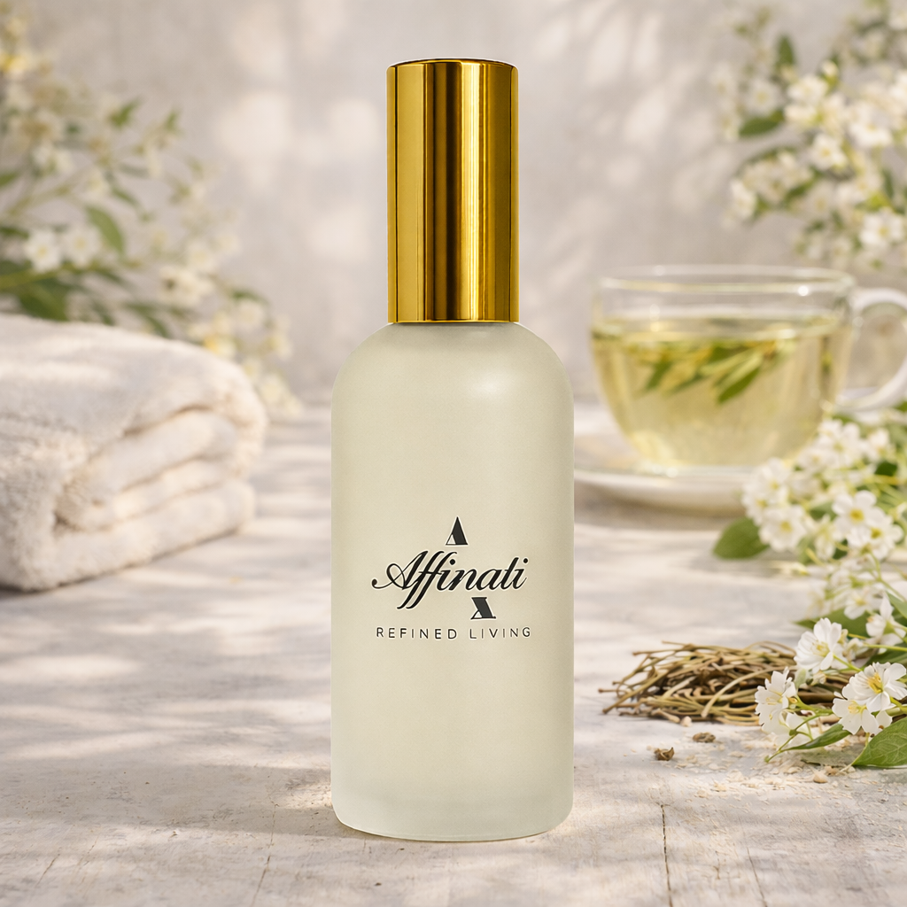 بخاخ غرفة الشاي الأبيض