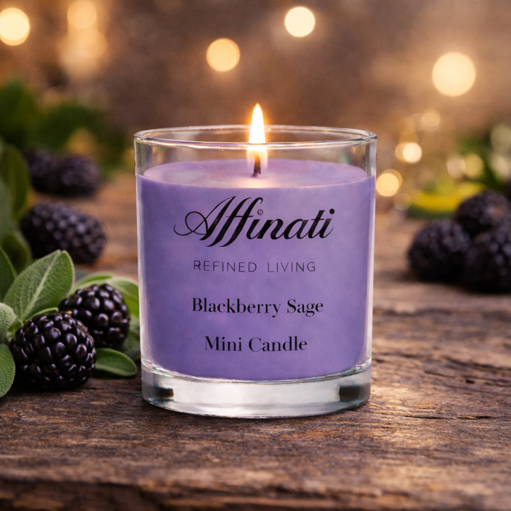 Mini świeca jeżynowo-szałwiowa