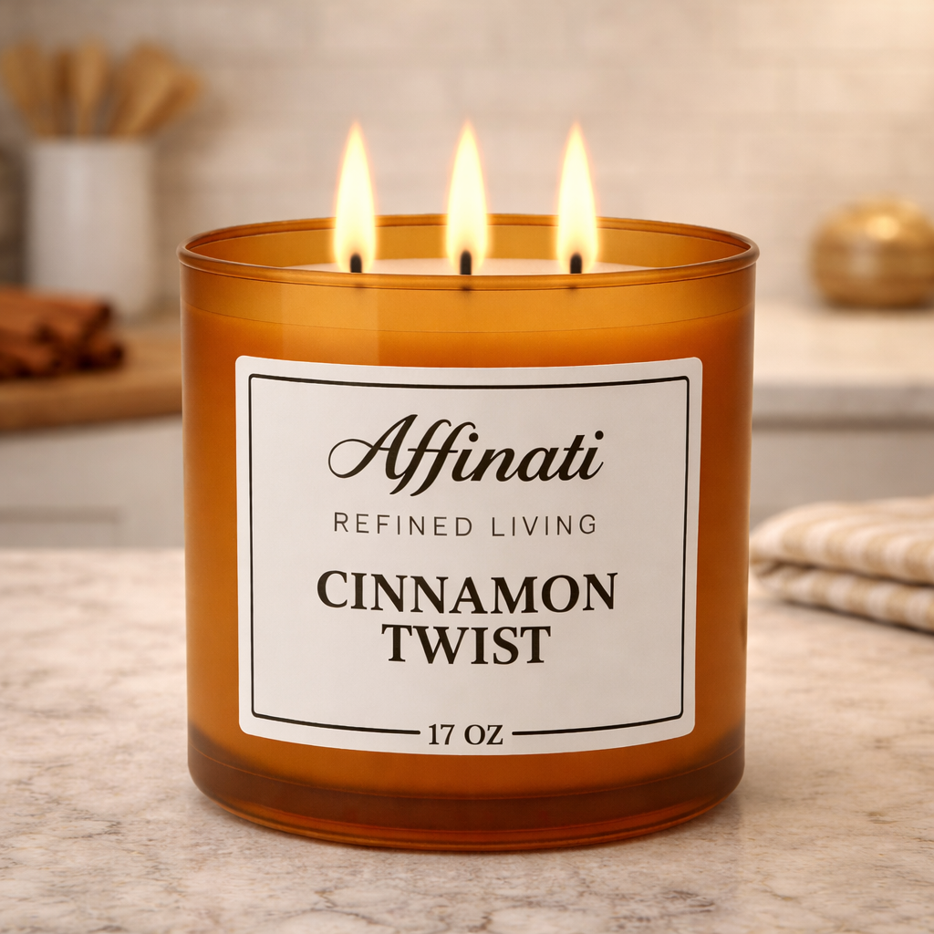 شمعة سكر الفانيليا بثلاث فتائل