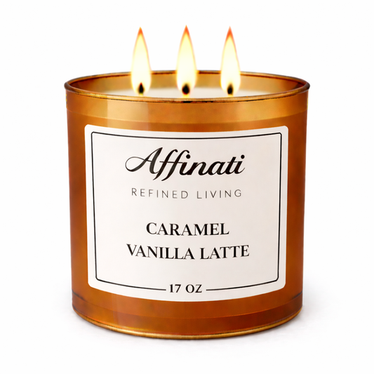 3-Wick Caramel Vanilla Latte Candle - Affinati