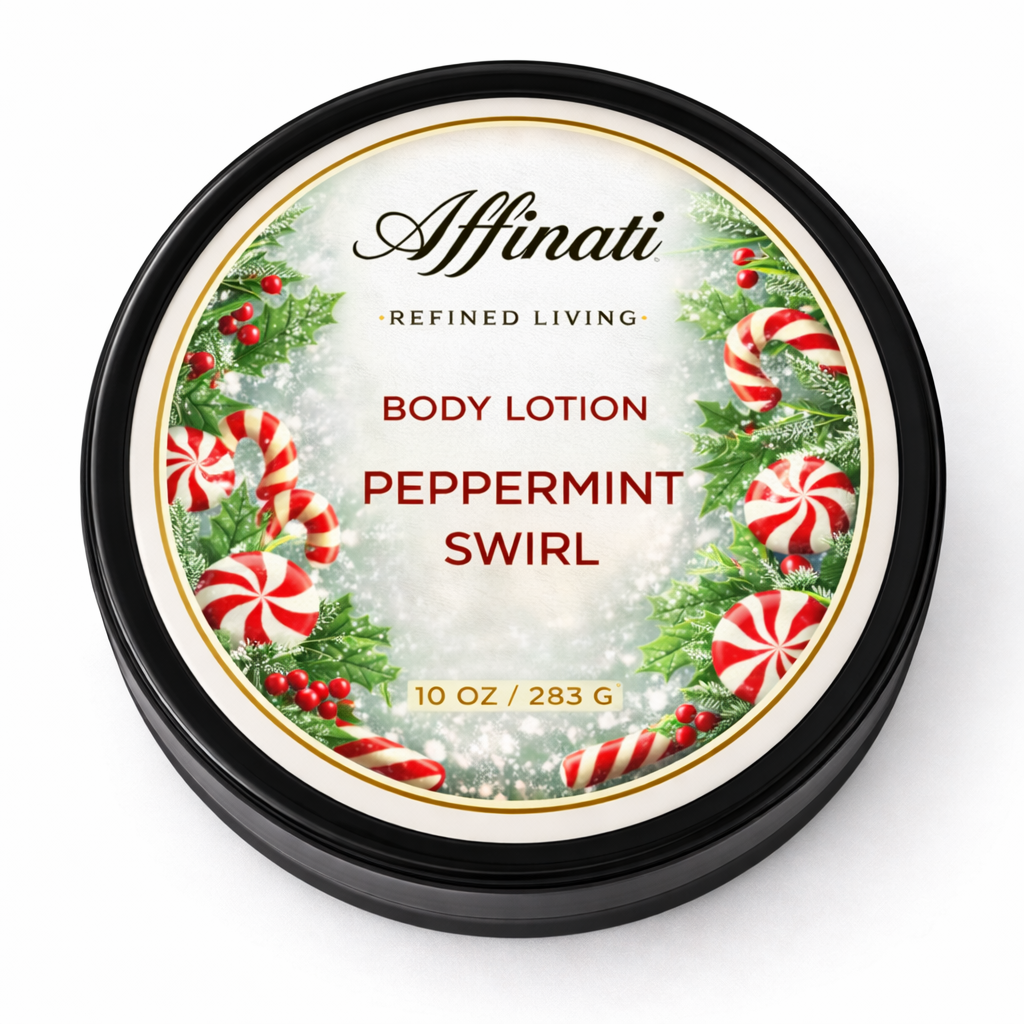 Peppermint Swirl Body Lotion – Hydrating Moisturizer (10 OZ) - Affinati
