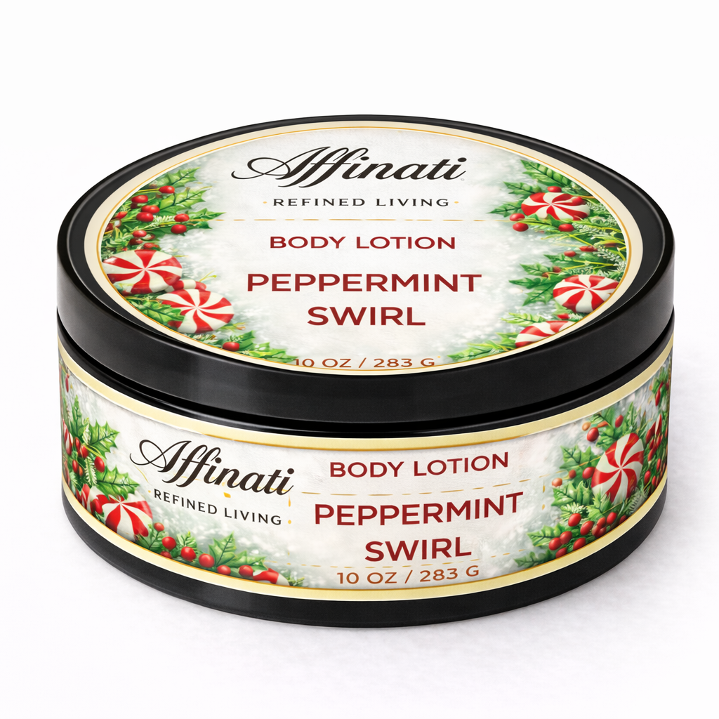 Peppermint Swirl Body Lotion – Hydrating Moisturizer (10 OZ) - Affinati