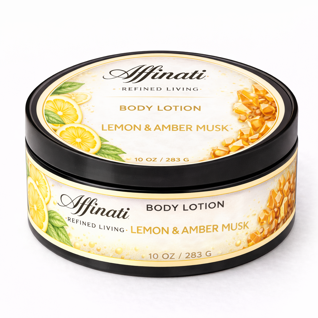 Lemon & Amber Musk Body Lotion – Hydrating Moisturizer (10 OZ