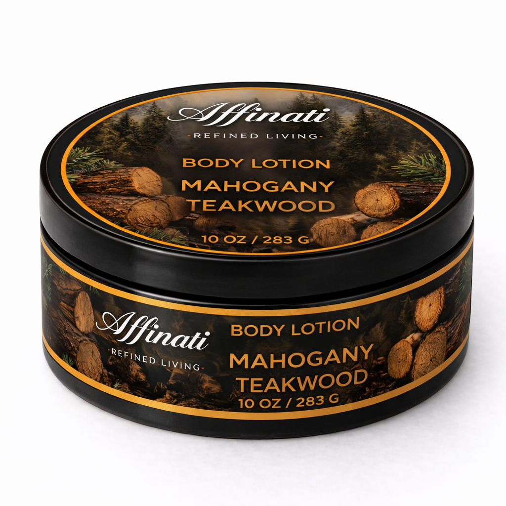 Mahogany Teakwood Body Lotion – Hydrating Moisturizer (10 OZ) - Affinati