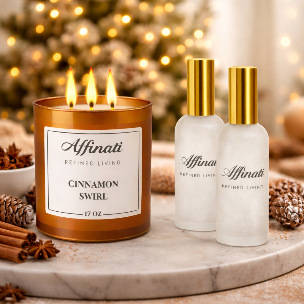 Σετ Κερί και Αρωματικό Σπρέι Χώρου με Άρωμα Κανέλας και Μπαχαρικών