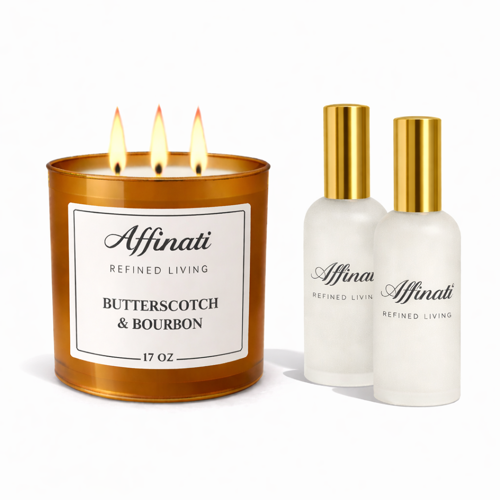 Honning Lavendel Lys & Romspray Pakke | Beroligende Sterk Duft