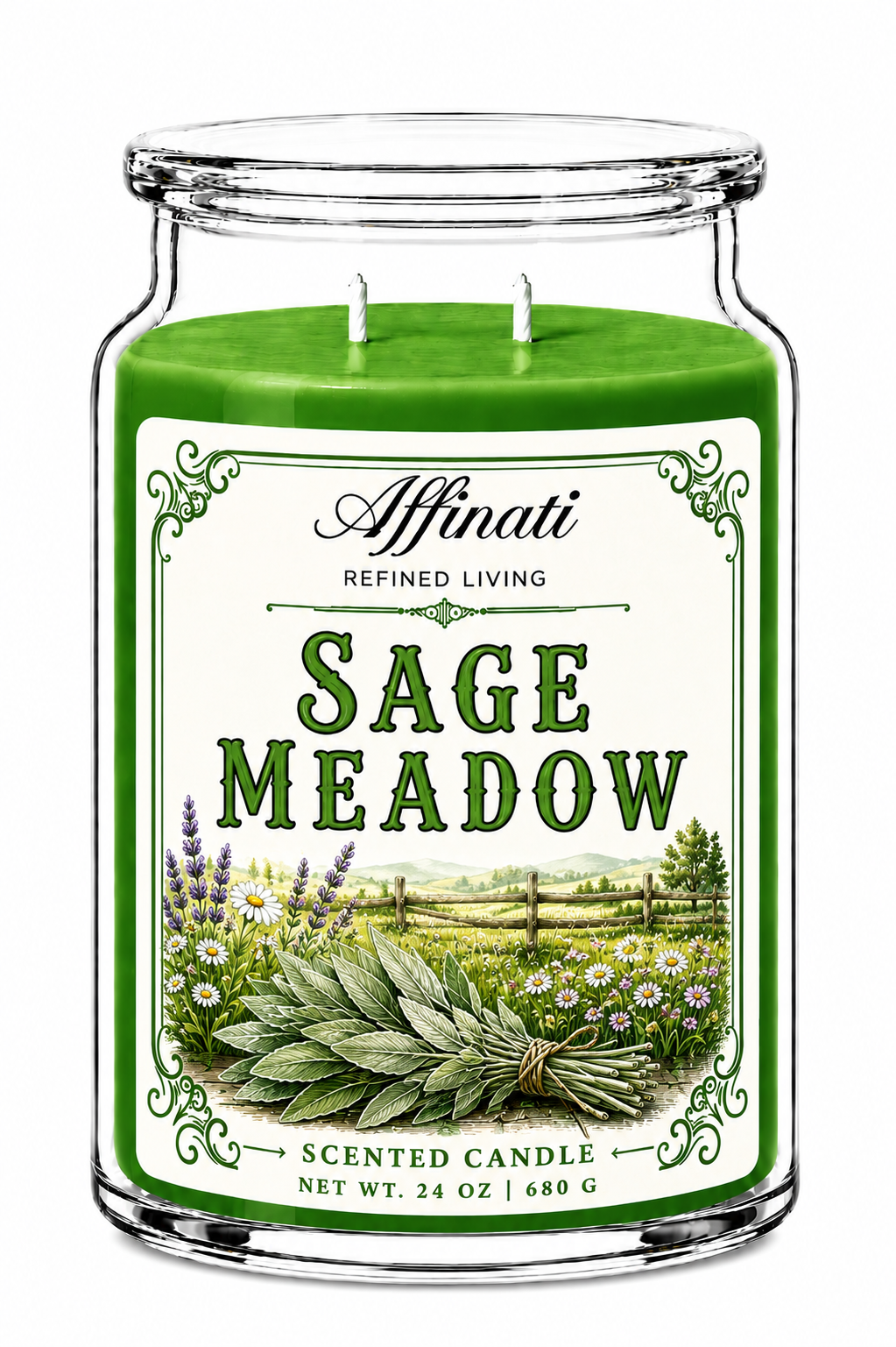 Sage Meadow 24 oz Candle – Timeless Collection Double Wick Candle