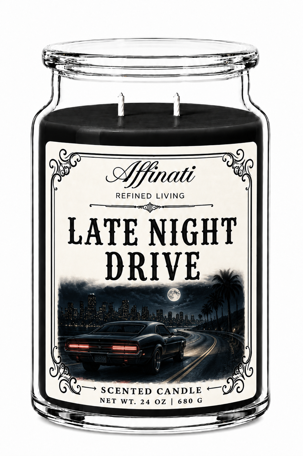 Κερί 24 oz Late Night Drive – Συλλογή Timeless με Διπλό Φιτίλι