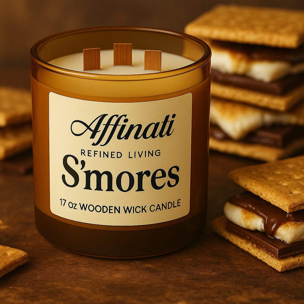3-Wooden Wick S'mores Candle - Affinati