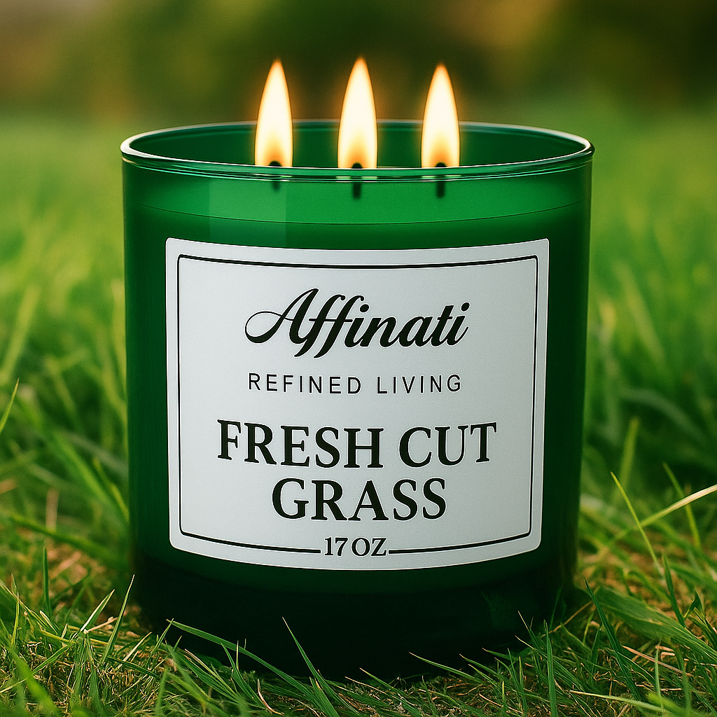 3-Wick Fresh Cut Grass Candle - Affinati