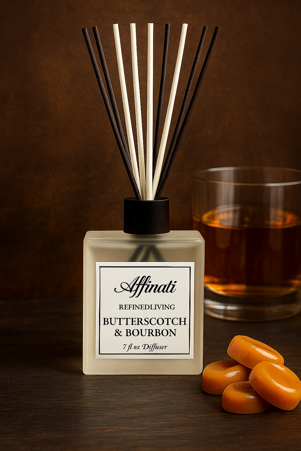 Difusor de varillas de caramelo y bourbon