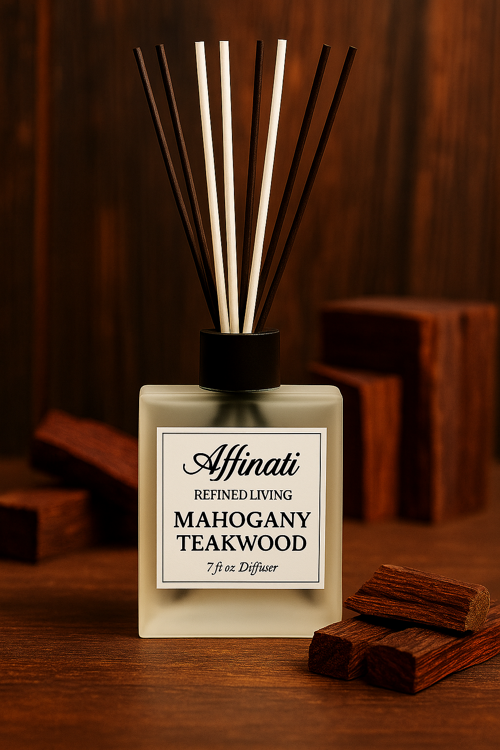 Difusor de cañas de caoba y teca