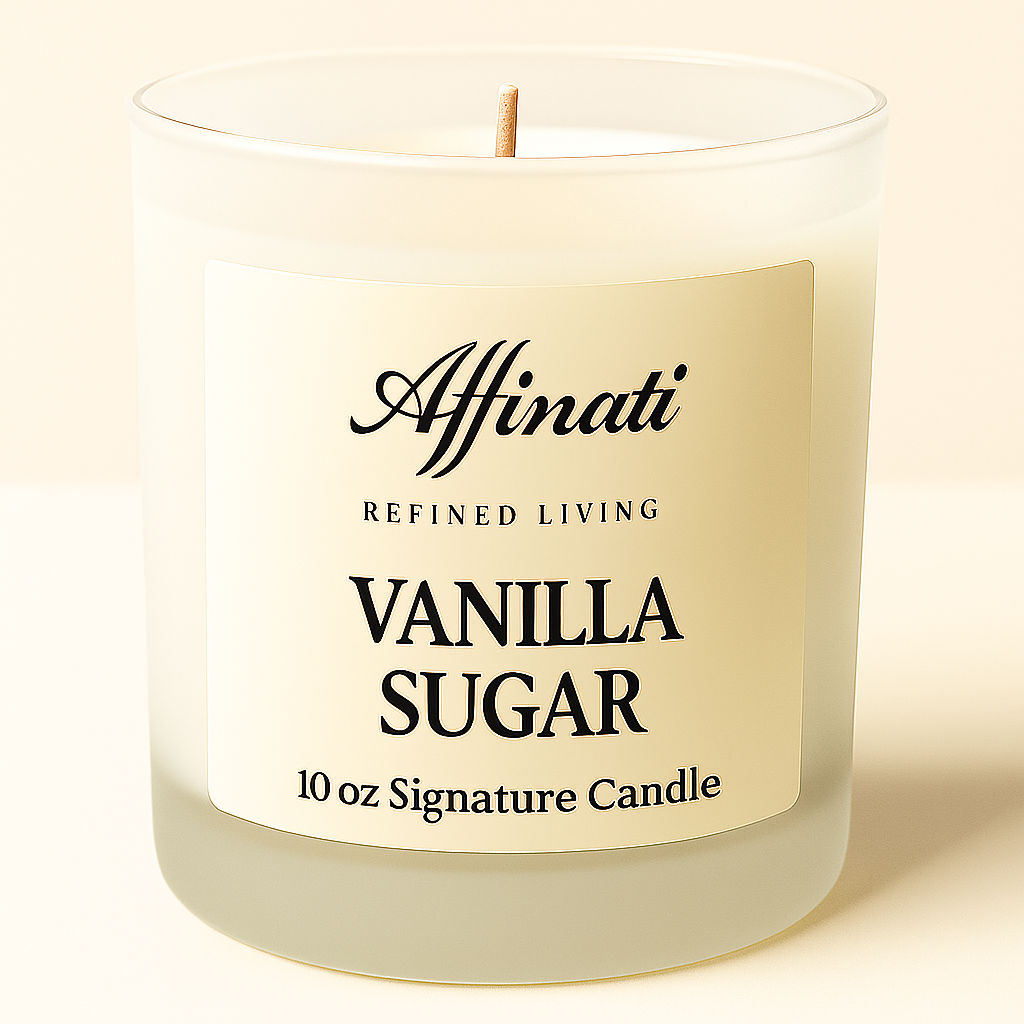 Vela de vainilla y azúcar con firma